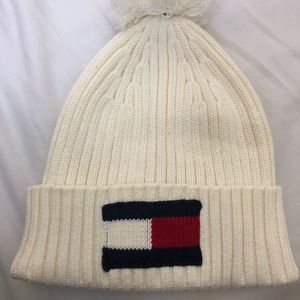 Tommy Hilfiger white beanie